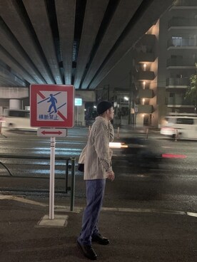 「タクシー全然来なくて萎え坊主のアイテム（シャツ/ブラウス、その他）」を使った、坊主Lv26さん（メンズ・170cm）の春コーディネート