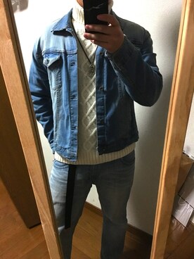 「SEVENDAYS=SUNDAY（セブンデイズサンデイ）のアイテム（デニムジャケット）」を使った、yutaさん（メンズ・171cm）の秋コーディネート