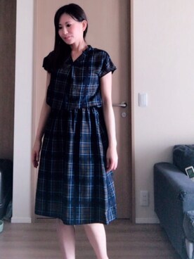 「STUDIOUS（ステュディオス）のアイテム（ワンピース、その他）」を使った、minoさん（レディース・160cm）の夏コーディネート