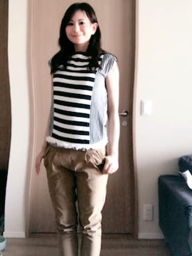 「Fashion Letter（ファッションレター）のアイテム（その他パンツ）」を使った、minoさん（レディース・160cm）の夏コーディネート