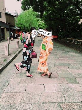 「スプリングSENSEOFPLACE」｜「アイテム（浴衣）」を使った、kurukuruさん（レディース・158cm）の春コーディネート