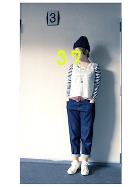 「BAD（バッド）のアイテム（トップス）」を使った、37さん（レディース・154cm）の冬コーディネート