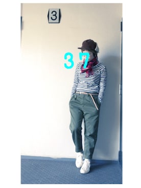 「タータンチェック」｜37さん（レディース・154cm）の冬コーディネート