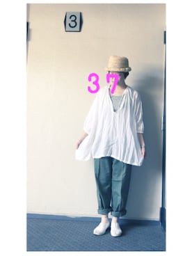 「ina-（イナ）のアイテム」を使った、37さん（レディース・154cm）の春コーディネート