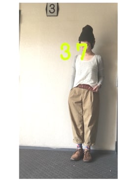 「BAD（バッド）のアイテム（トップス）」を使った、37さん（レディース・154cm）の秋コーディネート
