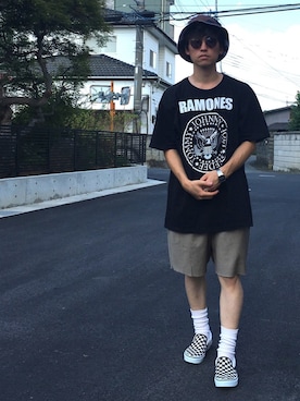 「tim.（ティム）のアイテム（パンツ）」を使った、kaitoさん（メンズ・164cm）の夏コーディネート