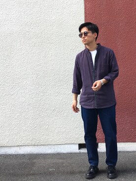 「FRANK LEDER(フランクリーダー)のアイテム(シャツ/ブラウス)」を使った、kaitoさん(メンズ・164cm)の春コーディネート