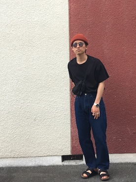 「リング」｜「アイテム（ニットキャップ/ビーニー）」を使った、kaitoさん（メンズ・165cm）の夏コーディネート