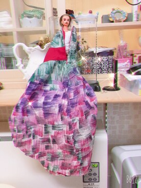 「アイテム（ドレス、ピンク系）」を使った、らーさん（レディース・152cm）の夏コーディネート