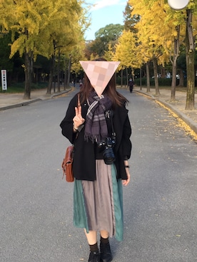 「イチョウ並木」｜「アイテム（腕時計）」を使った、Cさん（レディース・159cm）の秋コーディネート