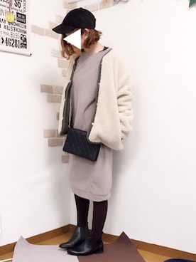 「Samansa Mos2 blue（サマンサモスモスブルー）のアイテム（ワンピース/ドレス）」を使った、welina＊さん（レディース・152cm）の冬コーディネート