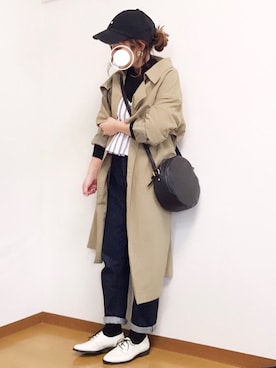 「haco!（ハコ）のアイテム（トレンチコート）」を使った、welina＊さん（レディース・152cm）の春コーディネート