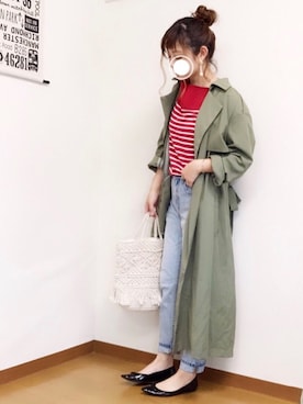 「Right-on（ライトオン）のアイテム（ジャケット/アウター）」を使った、welina＊さん（レディース・152cm）の春コーディネート
