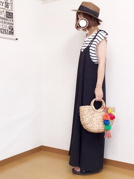 「CIAOPANIC TYPY（チャオパニックティピー）のアイテム（サロペット/オーバーオール）」を使った、welina＊さん（レディース・152cm）の夏コーディネート