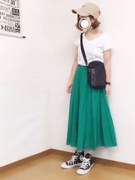 「rps（アールピーエス）のアイテム（スカート）」を使った、welina＊さん（レディース・152cm）の夏コーディネート