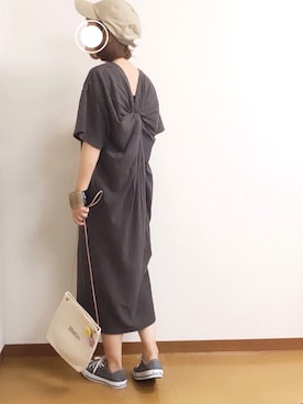 「Another Edition（アナザーエディション）のロゴキャンバスミニショルダーバッグⅡ（ショルダーバッグ）」を使った、welina＊さん（レディース・152cm）の夏コーディネート