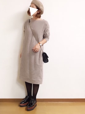 「Samansa Mos2 blue（サマンサモスモスブルー）のアイテム（ワンピース/ドレス）」を使った、welina＊さん（レディース・152cm）の秋コーディネート