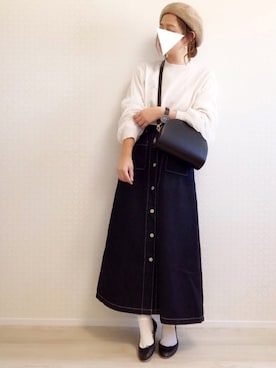 「SMELLY（スメリー）のアイテム（ピアス（両耳用））」を使った、welina＊さん（レディース・152cm）の冬コーディネート