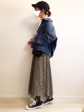 「NIKE(ナイキ)のアイテム(ショルダーバッグ)」を使った、welina*さん(レディース・152cm)の冬コーディネート