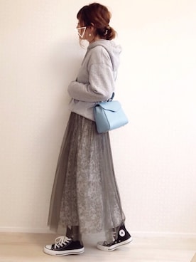 「SMELLY（スメリー）のアイテム（ピアス（両耳用））」を使った、welina＊さん（レディース・152cm）の冬コーディネート