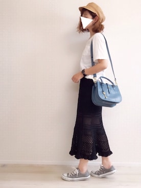 「FOSSIL（フォッシル）のアイテム（ハンドバッグ）」を使った、welina＊さん（レディース・152cm）の春コーディネート