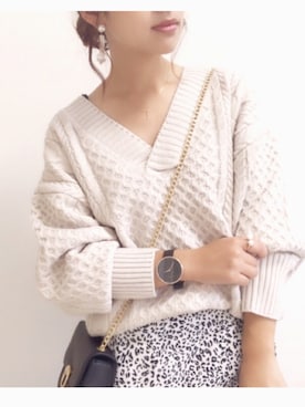 「MODE ROBE（モードローブ）のアイテム（ピアス（両耳用））」を使った、welina＊さん（レディース・152cm）の秋コーディネート