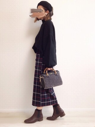 welina＊ is wearing LOWELL things "バンブーボアミニボストンバッグ"