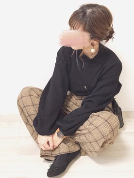 「大ぶりアクセサリー」｜welina＊さん（レディース・152cm）の冬コーディネート