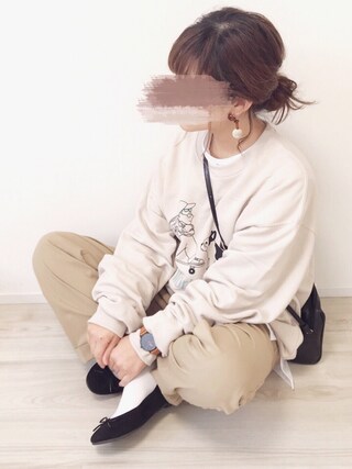 welina＊ is wearing DHOLIC "2TYPEオーバーサイズサイドスリットTシャツ"