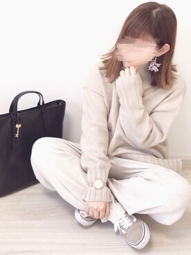 「FOSSIL（フォッシル）のアイテム（バックパック/リュック）」を使った、welina＊さん（レディース・152cm）の冬コーディネート