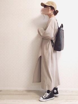 「FOSSIL（フォッシル）のアイテム（バックパック/リュック）」を使った、welina＊さん（レディース・152cm）の冬コーディネート