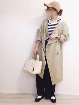 「mercibeaucoup,（メルシーボークー）のアイテム（ジャケット/アウター）」を使った、welina＊さん（レディース・152cm）の春コーディネート