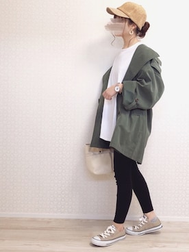 「reca（レカ）のアイテム（ジャケット/アウター）」を使った、welina＊さん（レディース・152cm）の春コーディネート