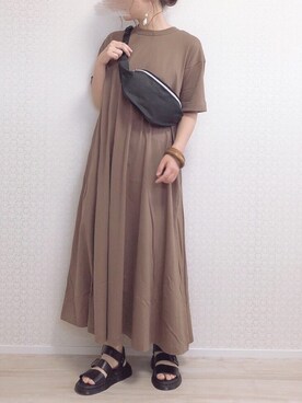 「LEPSIM（レプシィム）の2P ウッドバングル　837799（バングル/リストバンド）」を使った、welina＊さん（レディース・152cm）の春コーディネート