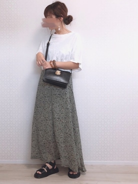 「ADAM ET ROPE'（アダムエロペ）のクロスボディーバッグ（ショルダーバッグ）」を使った、welina＊さん（レディース・152cm）の春コーディネート