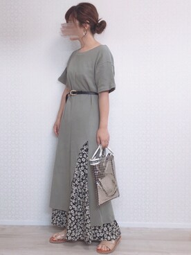 Lipstar リップスター の バックベルトワッフルスリット半袖ワンピース ワンピース Wear