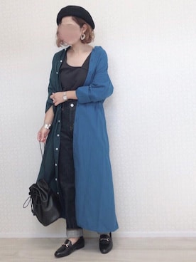 「14+（イチヨンプラス）のアイテム（ハンチング/ベレー帽）」を使った、welina＊さん（レディース・152cm）の秋コーディネート