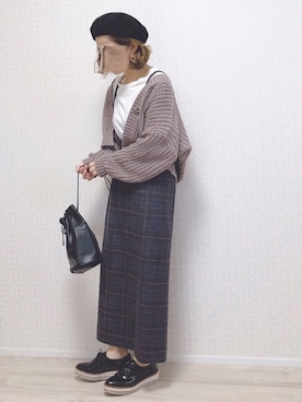 「LAULHERE（ロレール）のVERITABLE/ベリタブル（ハンチング/ベレー帽）」を使った、welina＊さん（レディース・152cm）の秋コーディネート