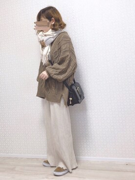 「FOSSIL（フォッシル）のアイテム（ショルダーバッグ）」を使った、welina＊さん（レディース・152cm）の冬コーディネート