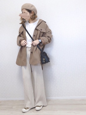 「FOSSIL（フォッシル）のアイテム（ショルダーバッグ）」を使った、welina＊さん（レディース・152cm）の冬コーディネート