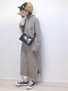「ADAM ET ROPE'（アダムエロペ）のクロスボディーバッグ（ショルダーバッグ）」を使った、welina＊さん（レディース・152cm）の冬コーディネート