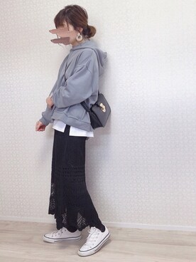 「reca（レカ）のアイテム（パーカー）」を使った、welina＊さん（レディース・152cm）の冬コーディネート