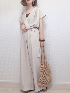 「LEPSIM（レプシィム）の2P ウッドバングル　837799（バングル/リストバンド）」を使った、welina＊さん（レディース・152cm）の春コーディネート