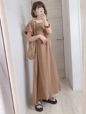 「LEPSIM（レプシィム）の2P ウッドバングル　837799（バングル/リストバンド）」を使った、welina＊さん（レディース・152cm）の夏コーディネート