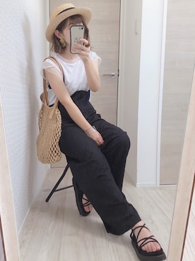 「URBAN RESEARCH Sonny Label（アーバンリサーチサニーレーベル）のアイテム（サロペット/オーバーオール）」を使った、welina＊さん（レディース・152cm）の夏コーディネート