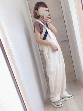 「Lee（リー）のアイテム（オールインワン・サロペット）」を使った、welina＊さん（レディース・152cm）の秋コーディネート
