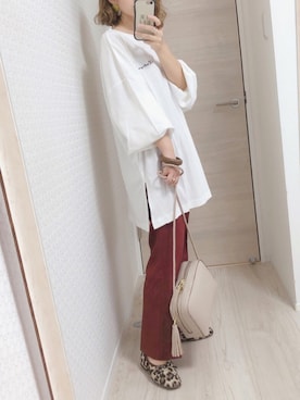 「CORNERS（コーナーズ）のアイテム（パンツ）」を使った、welina＊さん（レディース・152cm）の秋コーディネート