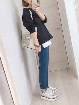 「reca（レカ）のアイテム（スウェット）」を使った、welina＊さん（レディース・152cm）の秋コーディネート