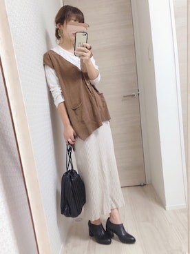 「DHOLIC STYLE（ディーホリックスタイル）のアイテム（ベスト）」を使った、welina＊さん（レディース・152cm）の秋コーディネート