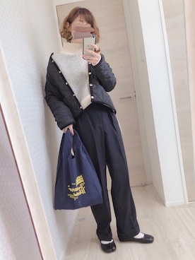 「Traditional Weatherwear（トラディショナルウェザーウェア）のMARCHE BAG MINI（トートバッグ）」を使った、welina＊さん（レディース・152cm）の秋コーディネート